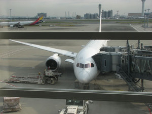 羽田空港で搭乗した飛行機